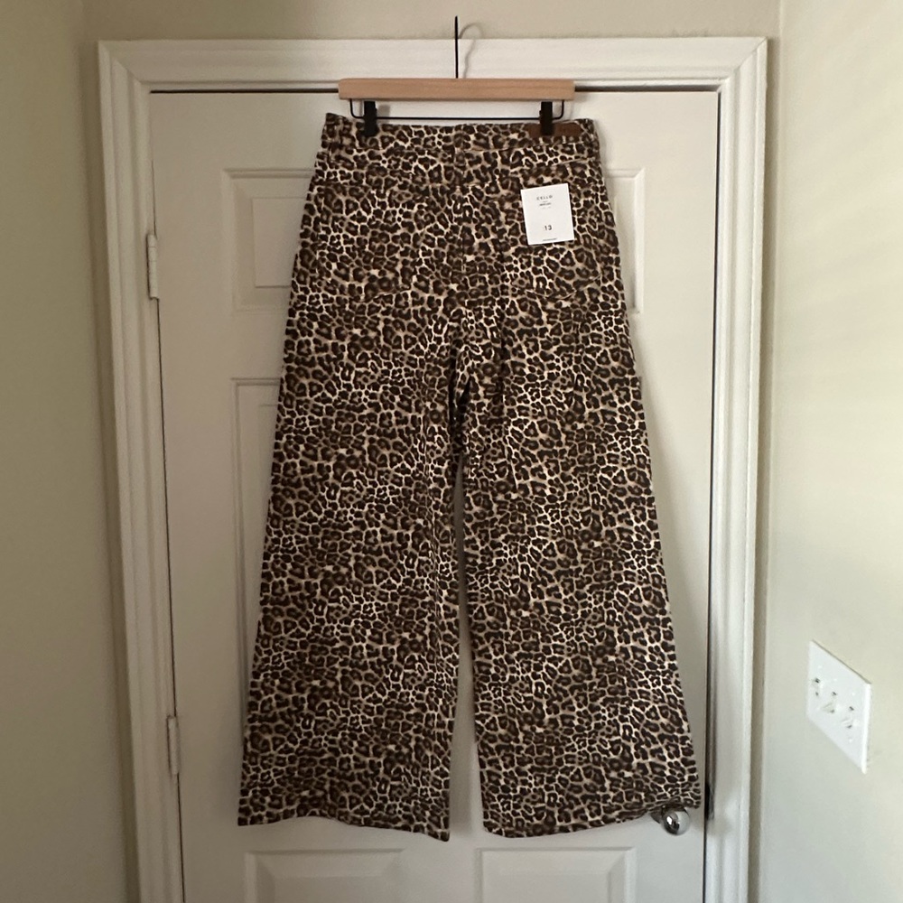 Cello Leopard Wide Leg High Rise Jeans - Picture 6 of 9